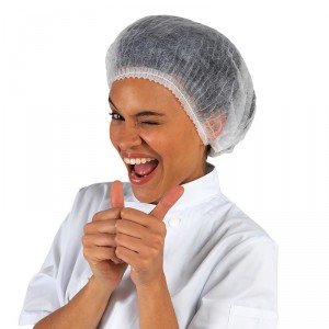 BLANC - Charlotte clip accordéon professionnelle de travail Polypropylène mixte serveur hôtel cuisine restauration