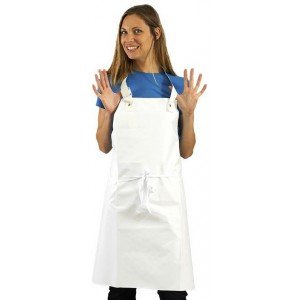 BLANC - Tablier de protection pour femme en PVC de cuisine professionnel blanche en PVC femme restauration menage hôtel entretie