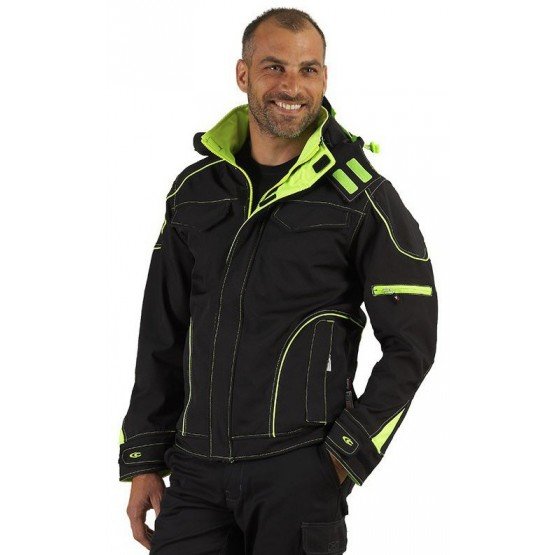NOIR/FLUO - Blouson professionnel de travail mixte logistique chantier transport artisan