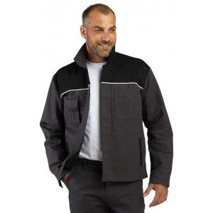GRIS/NOIR - Veste de travail professionnelle à manches longues homme transport chantier manutention artisan