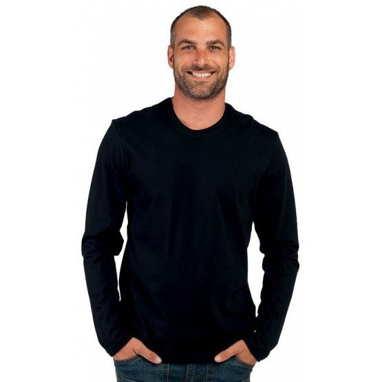 NOIR - Tee-shirt professionnel de travail à manches longues homme auxiliaire de vie infirmier aide a domicile médical