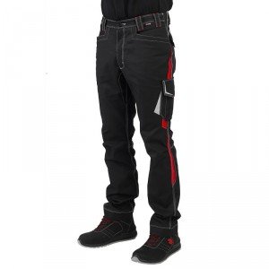 GRIS/NOIR - Pantalon de travail professionnel homme logistique chantier manutention artisan