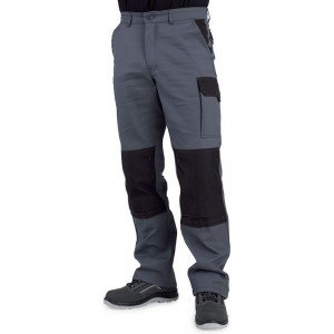 GRIS/NOIR - Pantalon de travail professionnel homme logistique artisan manutention chantier