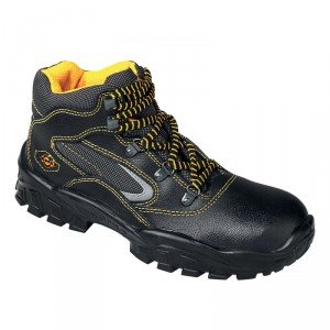 NOIR - Chaussure haute de sécurité S3 professionnelle de travail noire en cuir EN ISO 20345 S3 mixte transport chantier manutent