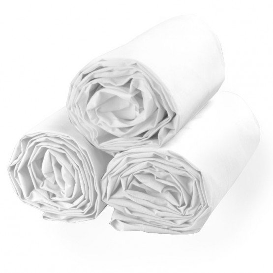 BLANC - Drap housse professionnel hébergement foyer blanc Polyester/Coton serveur restaurant cuisine restauration