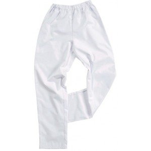 BLANC,NOIR - Pantalon élastiqué professionnel de travail mixte restauration médical cuisine infirmier