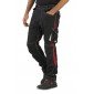 NOIR/ROUGE - Pantalon de travail professionnel homme manutention chantier transport artisan