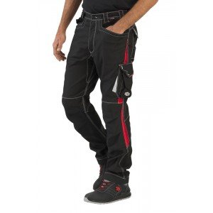 NOIR/ROUGE - Pantalon de travail professionnel homme logistique artisan transport chantier