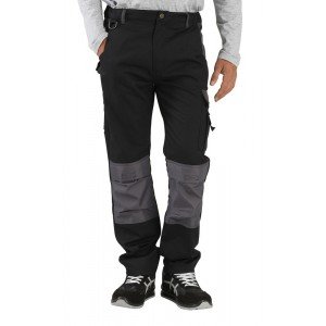 GRIS/NOIR - Pantalon de travail professionnel homme manutention artisan transport chantier