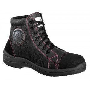 NOIR - Chaussure haute de sécurité S3 professionnelle de travail noire en cuir ISO EN 20345 S3 femme chantier entretien artisan 