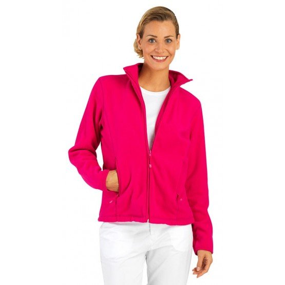 FUCHSIA - Veste polaire professionnelle de travail à manches longues femme médical auxiliaire de vie infirmier aide a domicile