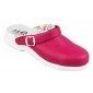 FUCHSIA - Sabot de sécurité professionnel de travail en cuir EN ISO 20345 SB femme serveur menage cuisine entretien