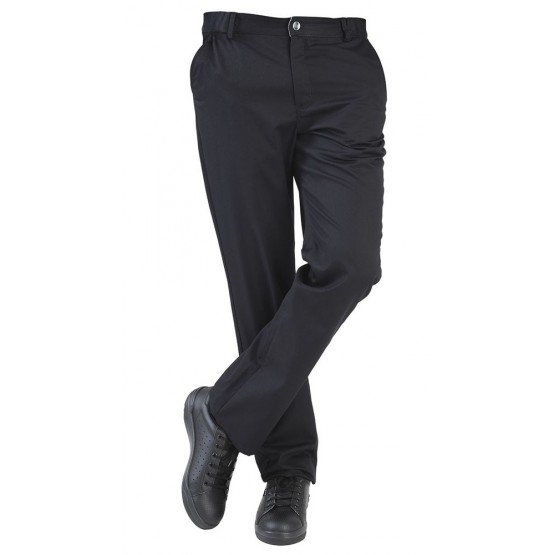 NOIR - Pantalon professionnel de travail homme cuisine infirmier serveur médical