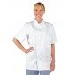 BLANC - Veste de cuisine manches courtes professionnelle de travail à manches courtes BIO 100% coton mixte - PROMO cuisine resta