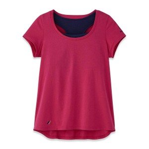 FUCHSIA - Tee shirt avec brassière professionnel de travail femme aide a domicile infirmier auxiliaire de vie médical