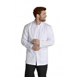 BLANC - Veste de cuisine mixte professionnelle de travail à manches transformables mixte - PROMO serveur restauration cuisine hô