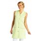 ANIS/PAPILLONS - Blouse professionnelle de travail blanche sans manches femme aide a domicile entretien auxiliaire de vie menage