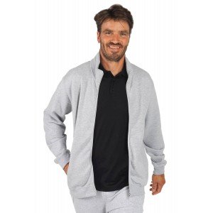 GRIS - Veste molleton zippée professionnelle de travail à manches longues mixte aide a domicile médical auxiliaire de vie infirm