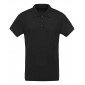 NOIR - Polo bio professionnel de travail BIO 100% coton homme auxiliaire de vie médical aide a domicile infirmier
