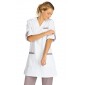 BLANC/ZINC - Blouse professionnelle de travail blanche à manches transformables femme foyer menage école entretien
