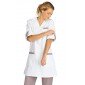 BLANC/ZINC - Blouse professionnelle de travail blanche à manches transformables femme internat entretien crèche menage