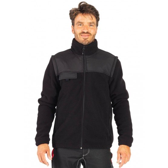 Veste polaire professionnelle de travail à manches amovibles homme  logistique chantier manutention artisan, VT422