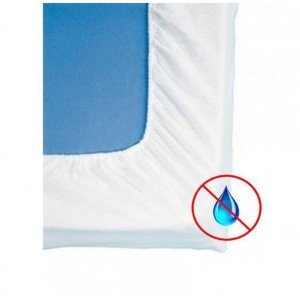 BLANC - Housse de matelas professionnelle hébergement foyer blanche Maille polyester enduite en polyuréthane imperméable non feu