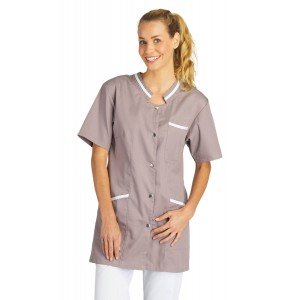 PRUNILLE/BLANC - Tunique professionnelle de travail blanche à manches courtes femme - PROMO auxiliaire de vie médical aide a do