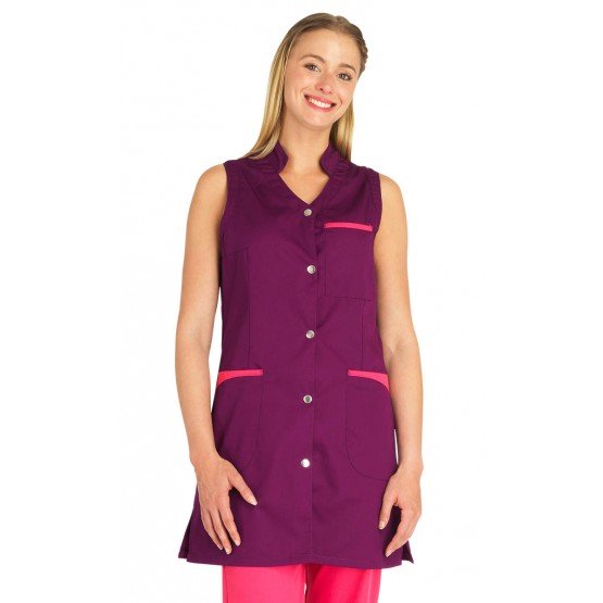 PRUNILLE/FUCHSIA - Blouse professionnelle de travail sans manches femme - PROMO entretien auxiliaire de vie menage aide a domici