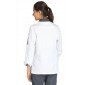 BLANC/ARDOISE - Veste de cuisine manches longues professionnelle de travail femme - PROMO serveur restaurant cuisine hôtel