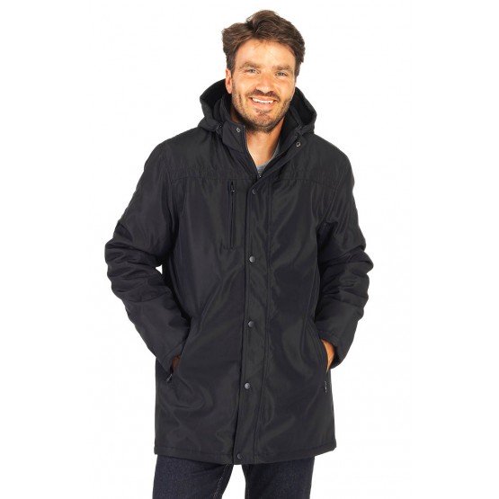 NOIR - Parka professionnelle de travail Extérieur : 100% polyester pongé 230g/m². Garniture intérieure 100% polyester 135g/m².