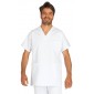 BLANC - Blouse professionnelle de travail blanche à manches courtes homme auxiliaire de vie infirmier aide a domicile médical