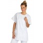 BLANC - Blouse professionnelle de travail blanche à manches courtes kimono femme aide a domicile médical auxiliaire de vie infi