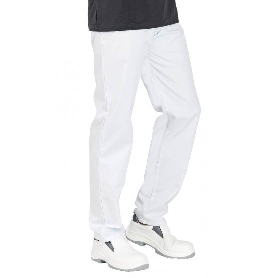 Habimat - Pantalon de cuisine  Couleur Blanc taille, Réglable élastique