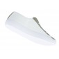 BLANC/ARGENT - Chaussure professionnelle de travail blanche en cuir SRC Semelle anti-dérapante sur sols en céramique recouverts 