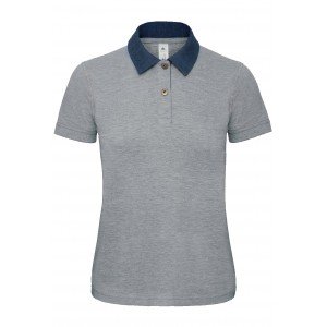 DENIM/GRIS - Polo professionnel de travail 100% coton femme médical aide a domicile infirmier auxiliaire de vie