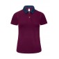 DENIM/BORDEAUX - Polo professionnel de travail 100% coton femme auxiliaire de vie infirmier aide a domicile médical