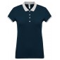 MARINE/GRIS - Polo professionnel de travail 100% coton femme auxiliaire de vie infirmier aide a domicile médical