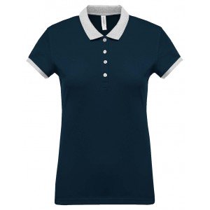 MARINE/GRIS - Polo professionnel de travail 100% coton femme auxiliaire de vie infirmier aide a domicile médical