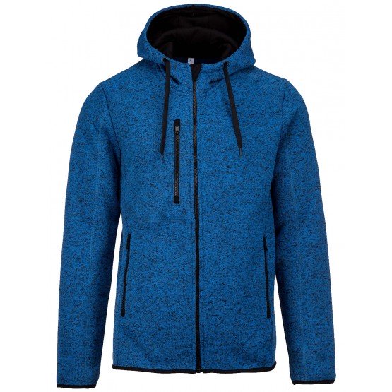 BLEU - Veste à capuche zippée chinée professionnelle de travail à manches longues homme aide a domicile infirmier auxiliaire de 