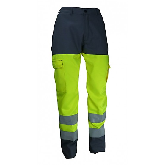Pantalon haute visibilité fluo pour chantier et BTP