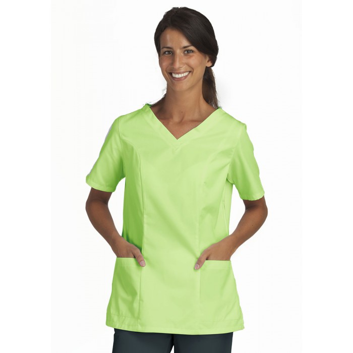 Blouse Professionnelle Femme Médicale - Manches Courtes Avec Poches - Polyester-coton - Pour Infirmière, Aide-soignante
