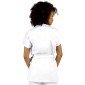 BLANC - Tunique professionnelle de travail blanche à manches courtes kimono femme - PROMO coiffeur infirmier esthéticienne médic