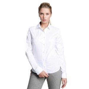 BLANC - Chemisier ML Femme professionnel de travail 100% coton femme cuisine restaurant restauration serveur