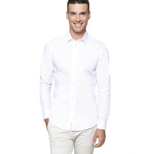 BLANC - Chemise ML Homme professionnelle de travail 100% coton homme restaurant restauration hôtel cuisine