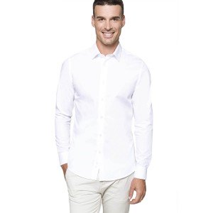 BLANC - Chemise ML Homme professionnelle de travail 100% coton homme restauration serveur restaurant cuisine