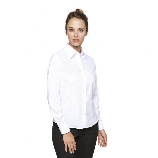 BLANC - Chemisier ML Femme professionnel de travail femme restaurant restauration hôtel serveur