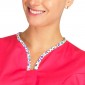 FUCHSIA/PAPILLONS - Blouse professionnelle de travail à manches courtes femme aide a domicile médical auxiliaire de vie infirmi