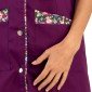 PRUNILLE/FLEURS - Blouse professionnelle de travail blanche à manches courtes femme menage aide a domicile entretien auxiliaire 