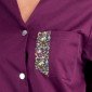 PRUNILLE/FLEURS - Blouse professionnelle de travail à manches transformables femme foyer entretien crèche menage